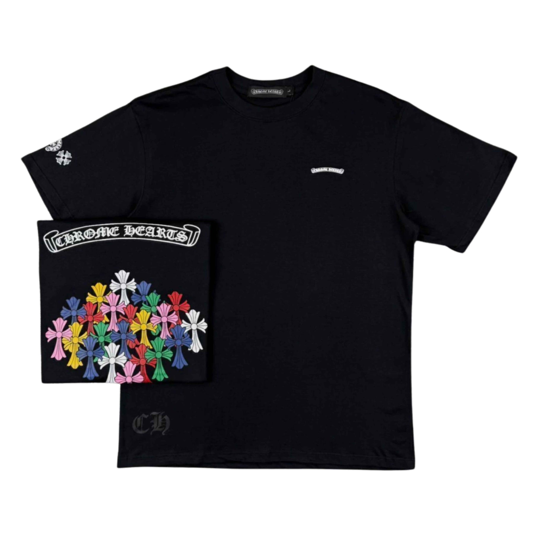 Camiseta Chrome Hearts Multicolor Cross - Preta