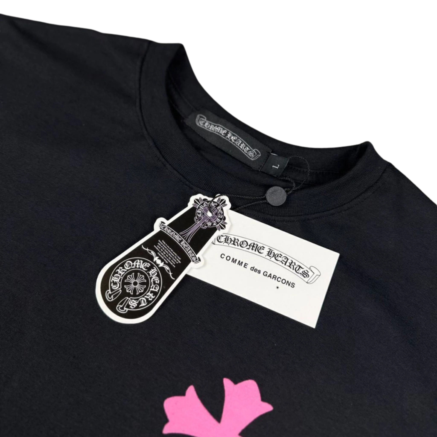 Camiseta Chrome Hearts Pink - Preta
