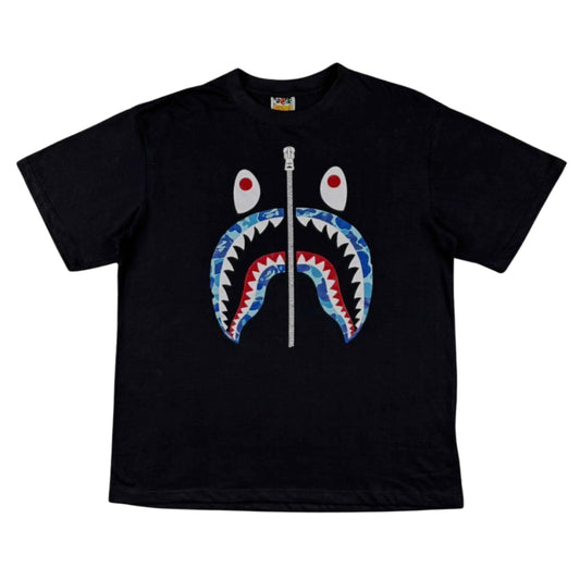 Camiseta Bape Camo Shark Blue - Preta