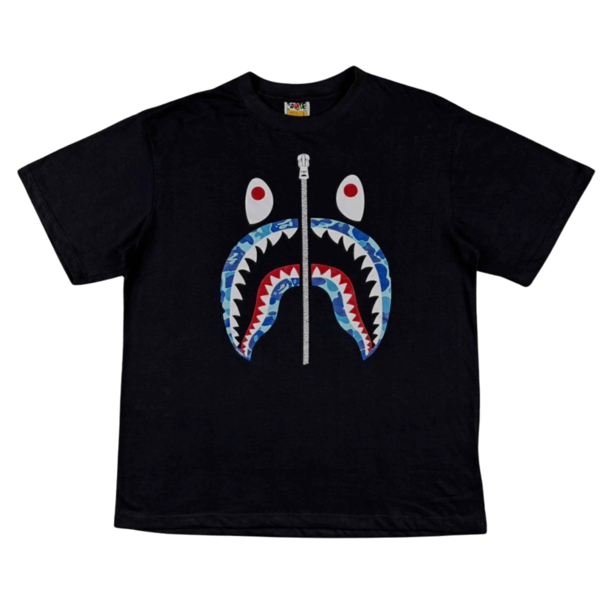 Camiseta Bape Camo Shark Blue - Preta