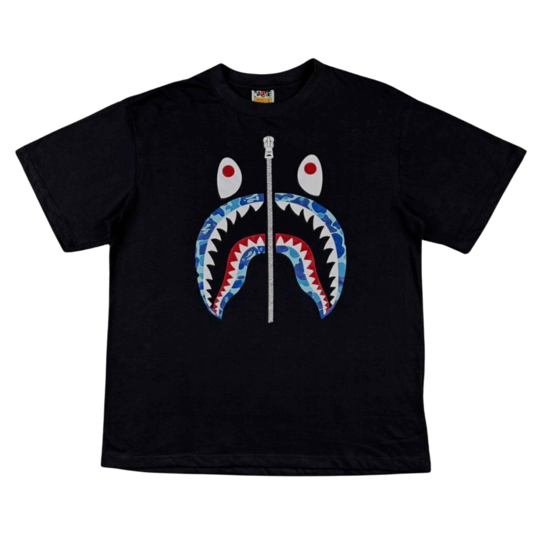 Camiseta Bape Camo Shark Blue - Preta