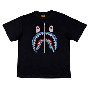 Camiseta Bape Camo Shark Blue - Preta