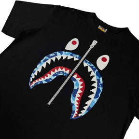 Camiseta Bape Camo Shark Blue - Preta