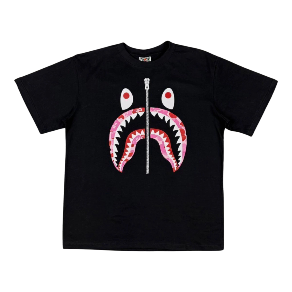 Camiseta Bape Camo Shark Pink - Preta
