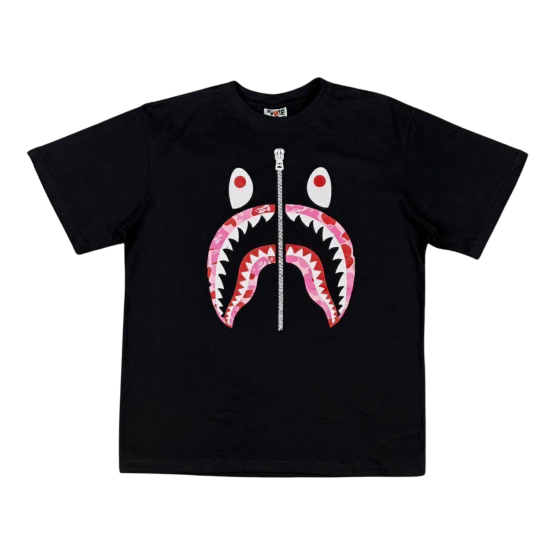 Camiseta Bape Camo Shark Pink - Preta