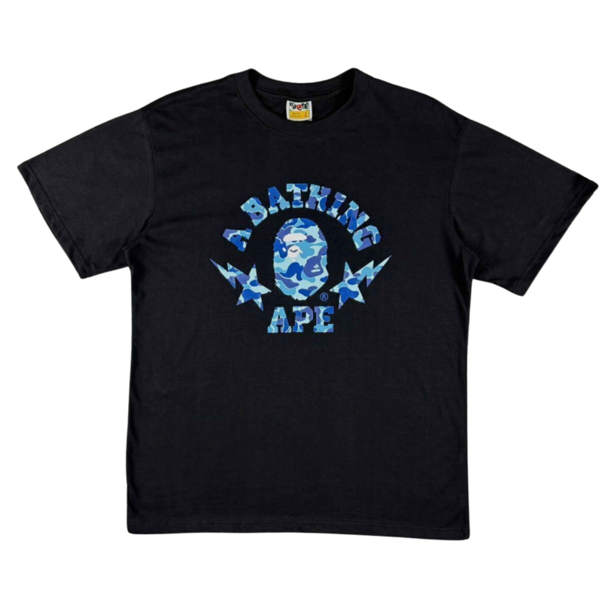 Camiseta Bape Camo Sta College Blue - Preta