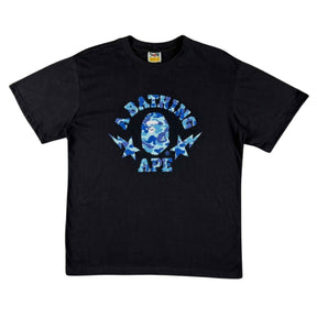 Camiseta Bape Camo Sta College Blue - Preta