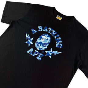 Camiseta Bape Camo Sta College Blue - Preta
