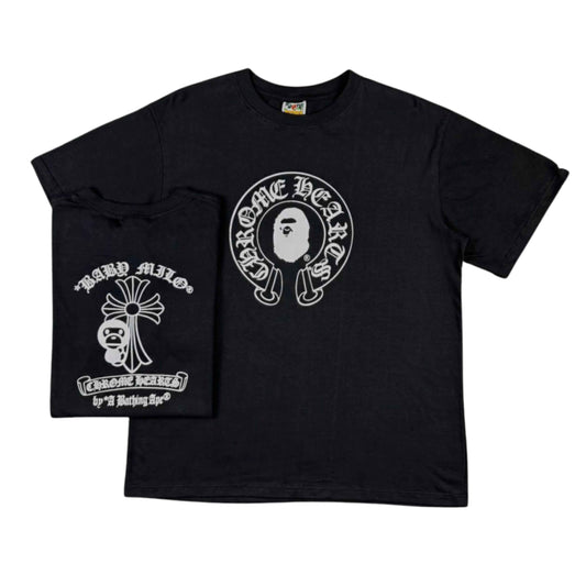 Camiseta BAPE x Chrome Hearts 2009 Baby Milo Horseshoe Logo Tee